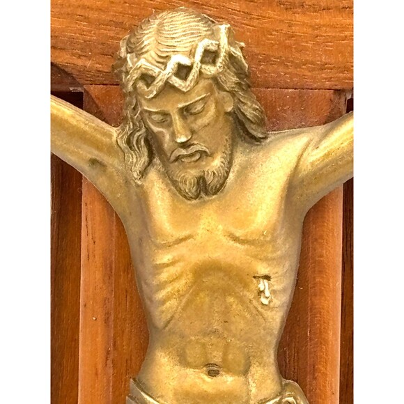 Wooden Crucifix Cross Last Rites Sick Call Candles Holy Water Bottle Vintage EUC - Picture 4 of 16